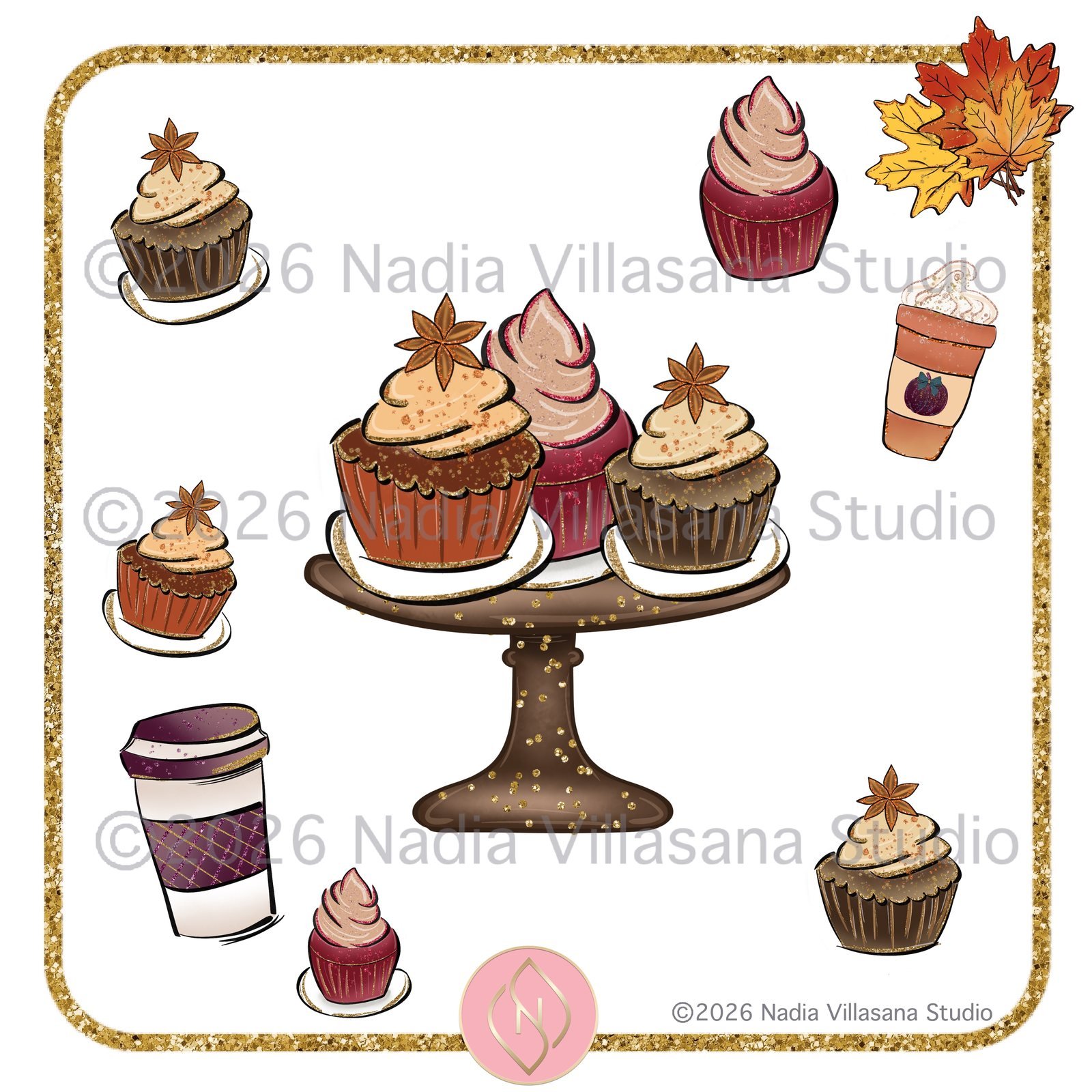 Muestra: cupcakes de otoño y bebidas calientes
